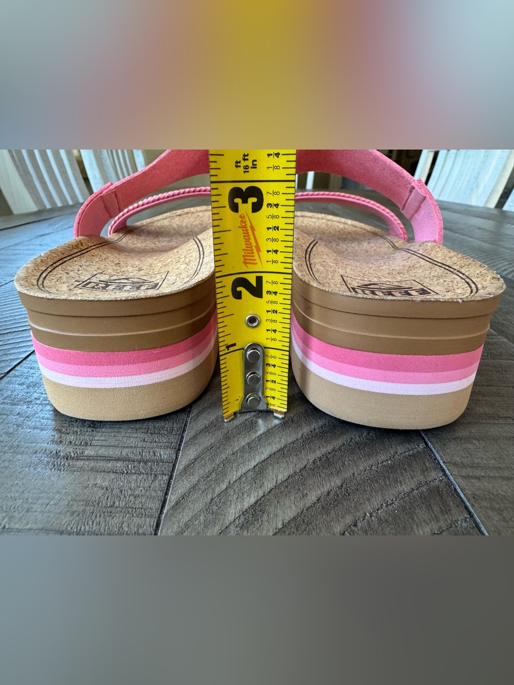 Reef Cushion Vista Hi Pink Platform Arch Support Slide Sandals Women's Size 8 - Picture 15 of 16